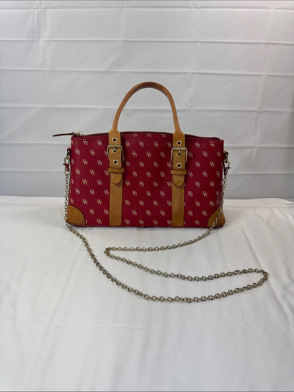 Dooney & Bourke Red Monogram Domed Satchel‎ Bag